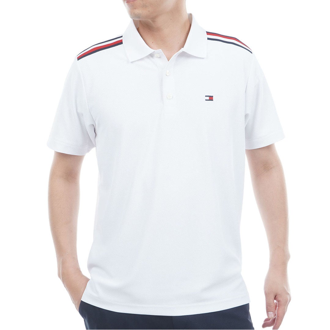 TommyHilfigerGolf トミー ヒルフィガー メンズ ゴルフウェア 半袖ポロシャツ THMA614 ホワイト