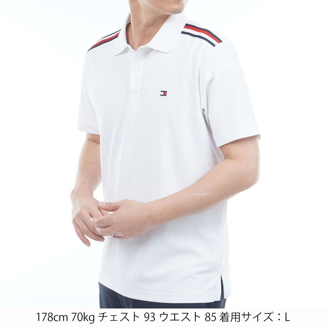 TommyHilfigerGolf トミー ヒルフィガー メンズ ゴルフウェア 半袖ポロシャツ THMA614 ホワイト 詳細1