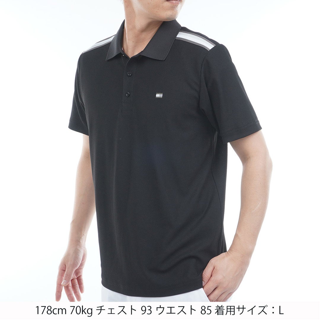TommyHilfigerGolf トミー ヒルフィガー メンズ ゴルフウェア 半袖ポロシャツ THMA614 ブラック 詳細1
