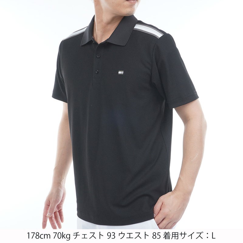 TommyHilfigerGolf トミー ヒルフィガー メンズ ゴルフウェア 半袖ポロシャツ THMA614 ブラック 詳細1