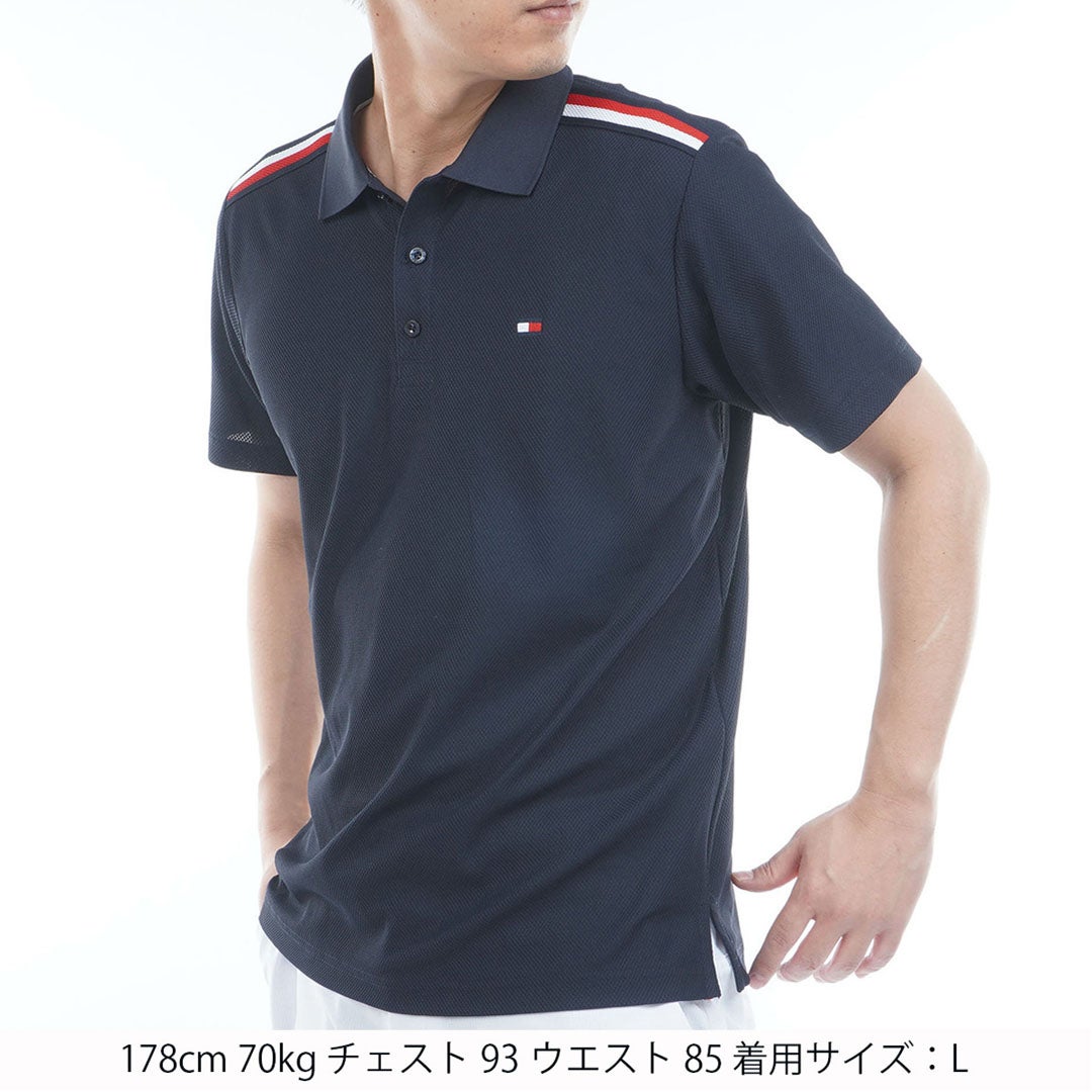 TommyHilfigerGolf トミー ヒルフィガー メンズ ゴルフウェア 半袖ポロシャツ THMA614 ネイビー 詳細1