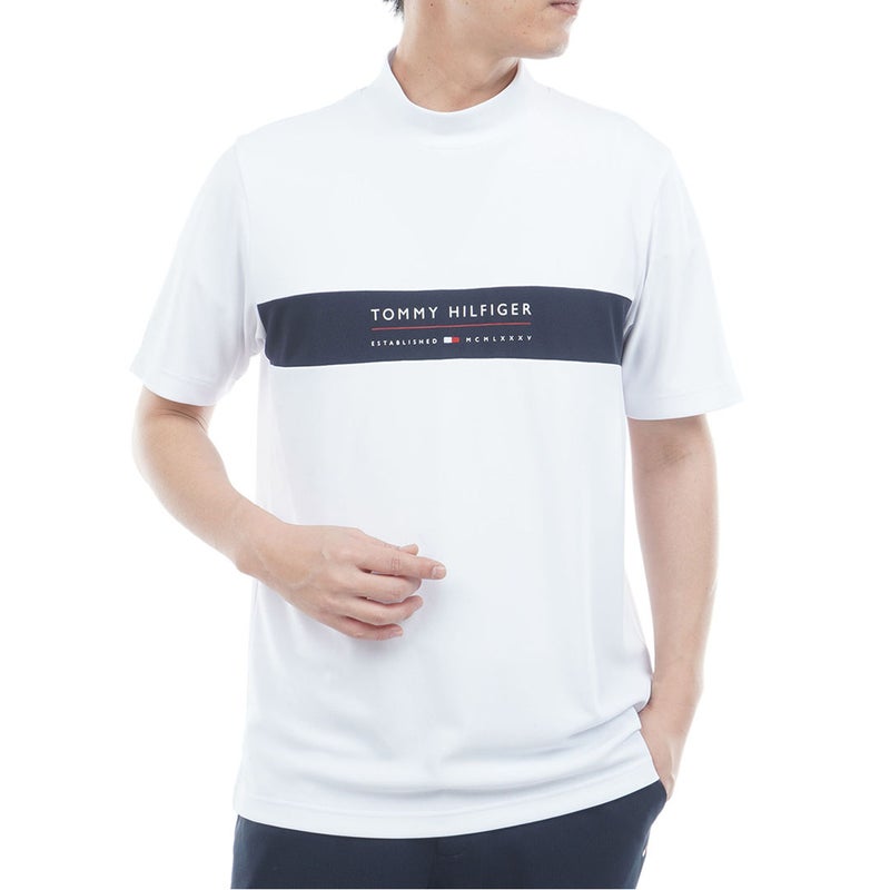 TommyHilfigerGolf トミー ヒルフィガー メンズ ゴルフウェア 半袖 モックネックシャツ THMA615 ホワイト