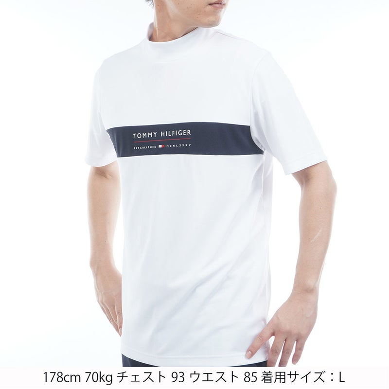 TommyHilfigerGolf トミー ヒルフィガー メンズ ゴルフウェア 半袖 モックネックシャツ THMA615 ホワイト 詳細1