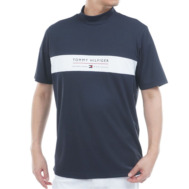 TommyHilfigerGolf トミー ヒルフィガー メンズ ゴルフウェア 半袖 モックネックシャツ THMA615 ネイビー
