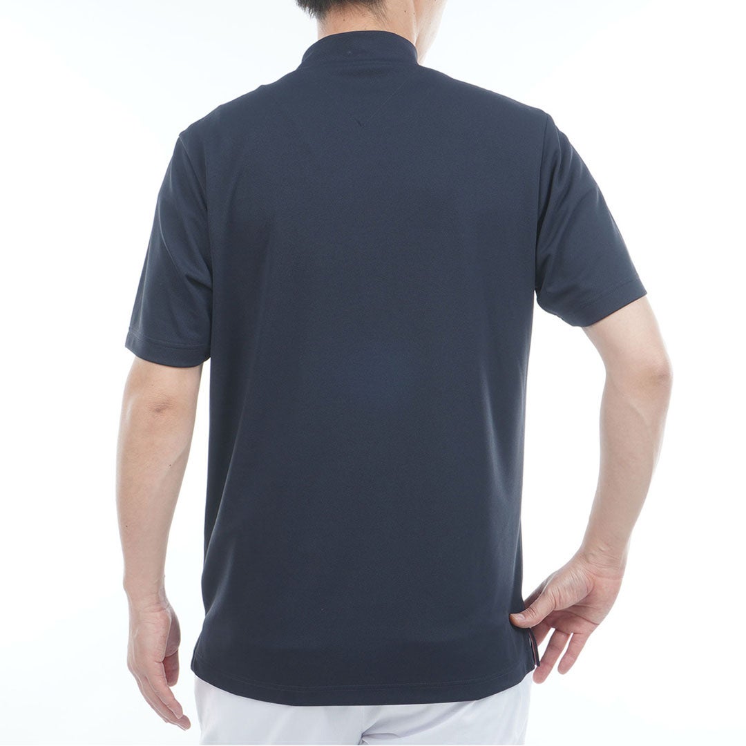 TommyHilfigerGolf トミー ヒルフィガー メンズ ゴルフウェア 半袖 モックネックシャツ THMA615 ネイビー詳細2