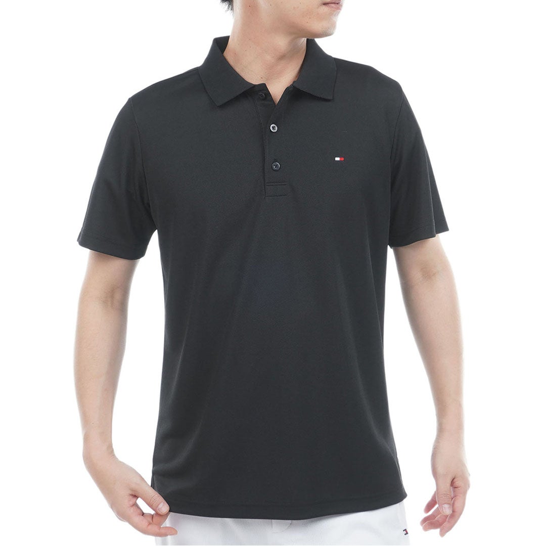 トミー ヒルフィガー ゴルフ TOMMY HILFIGER GOLF メンズ ベーシックフラッグ ポロシャツ THMA616 ブラック