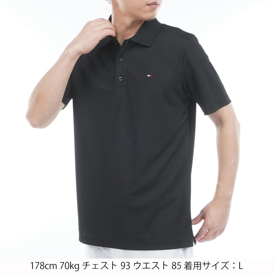 トミー ヒルフィガー ゴルフ TOMMY HILFIGER GOLF メンズ ベーシックフラッグ ポロシャツ THMA616 ブラック