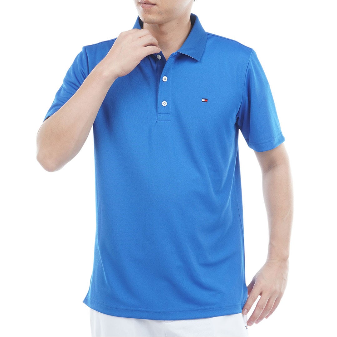 トミー ヒルフィガー ゴルフ TOMMY HILFIGER GOLF メンズ ベーシックフラッグ ポロシャツ THMA616 ブルー