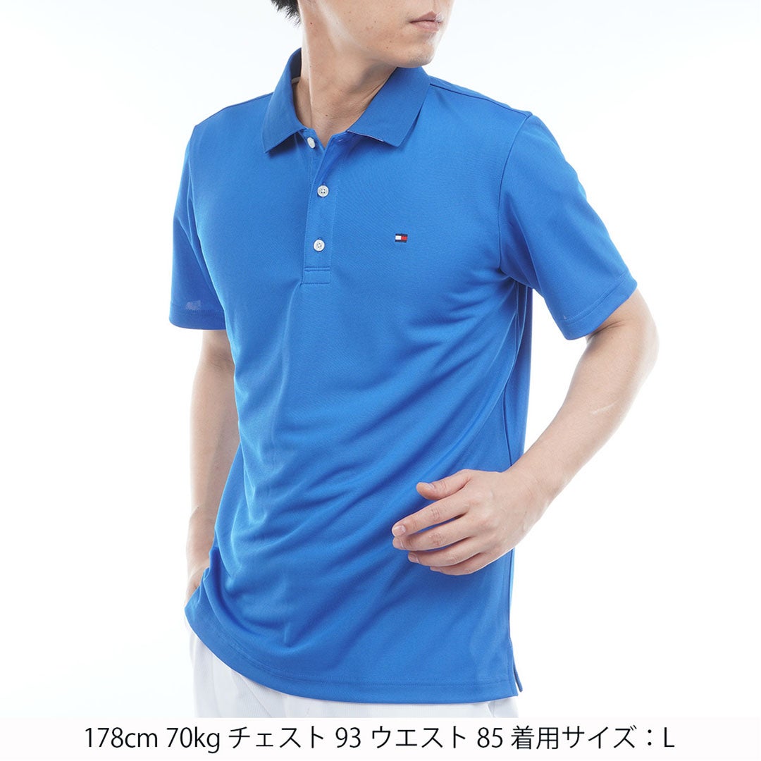 トミー ヒルフィガー ゴルフ TOMMY HILFIGER GOLF メンズ ベーシックフラッグ ポロシャツ THMA616 ブルー