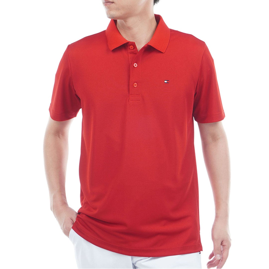 トミー ヒルフィガー ゴルフ TOMMY HILFIGER GOLF メンズ ベーシックフラッグ ポロシャツ THMA616 レッド
