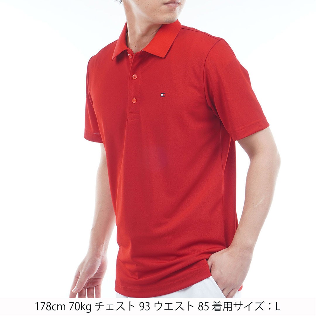 トミー ヒルフィガー ゴルフ TOMMY HILFIGER GOLF メンズ ベーシックフラッグ ポロシャツ THMA616 レッド