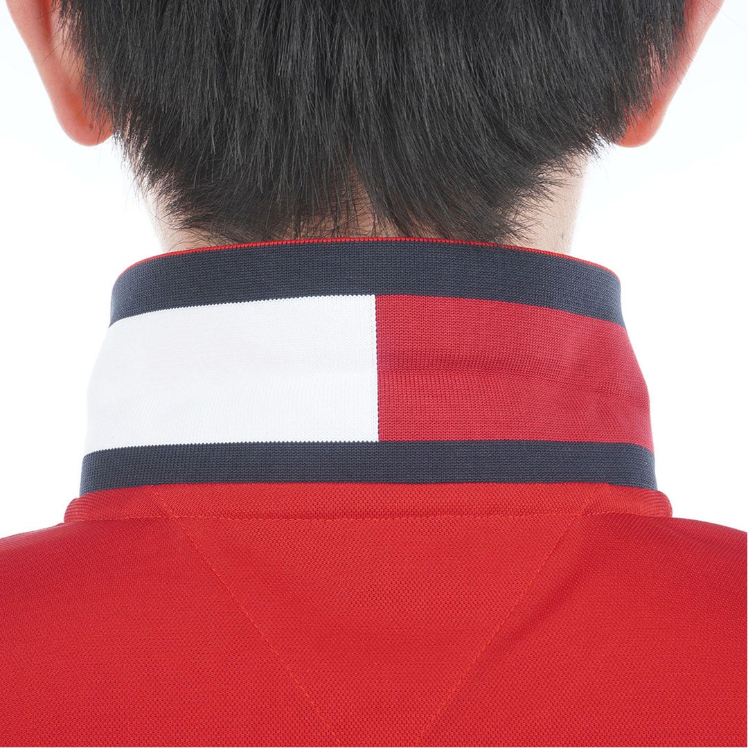 トミー ヒルフィガー ゴルフ TOMMY HILFIGER GOLF メンズ ベーシックフラッグ ポロシャツ THMA616 レッド
