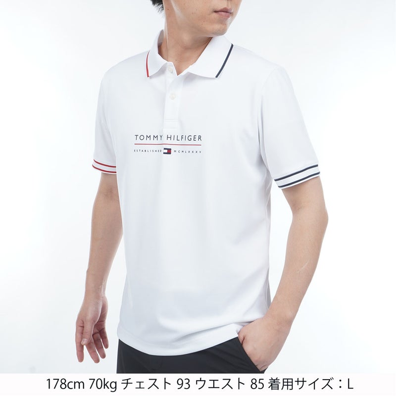 トミー ヒルフィガー ゴルフ TOMMY HILFIGER GOLF メンズ フロントロゴ 半袖ポロシャツ THMA617 ホワイト