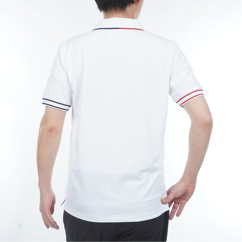 トミー ヒルフィガー ゴルフ TOMMY HILFIGER GOLF メンズ フロントロゴ 半袖ポロシャツ THMA617 ホワイト