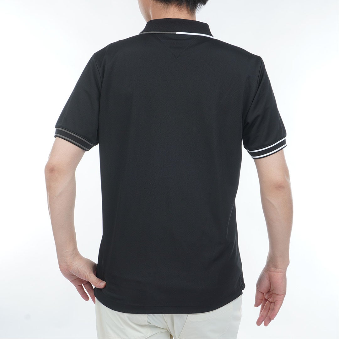 トミー ヒルフィガー ゴルフ TOMMY HILFIGER GOLF メンズ フロントロゴ 半袖ポロシャツ THMA617 ブラック
