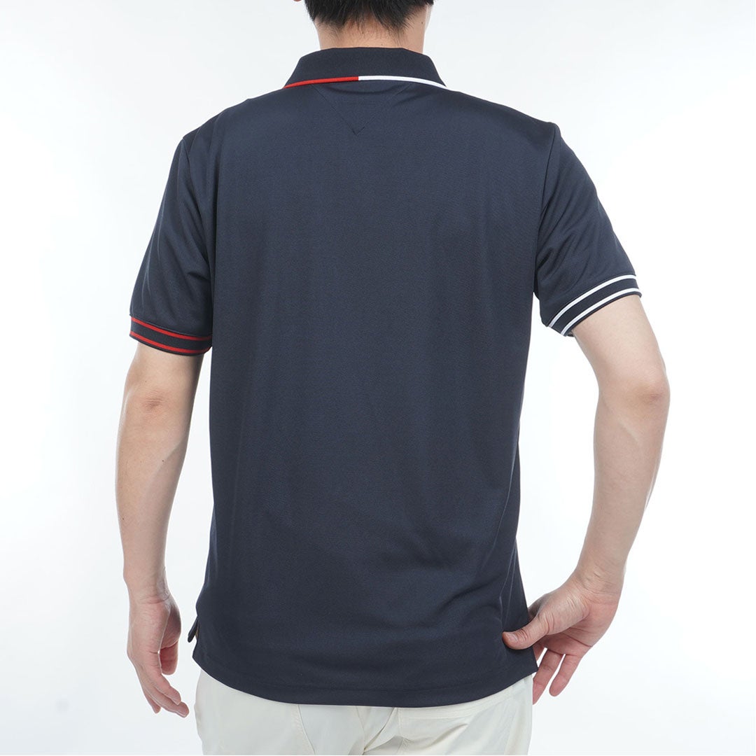 トミー ヒルフィガー ゴルフ TOMMY HILFIGER GOLF メンズ フロントロゴ 半袖ポロシャツ THMA617 ネイビー