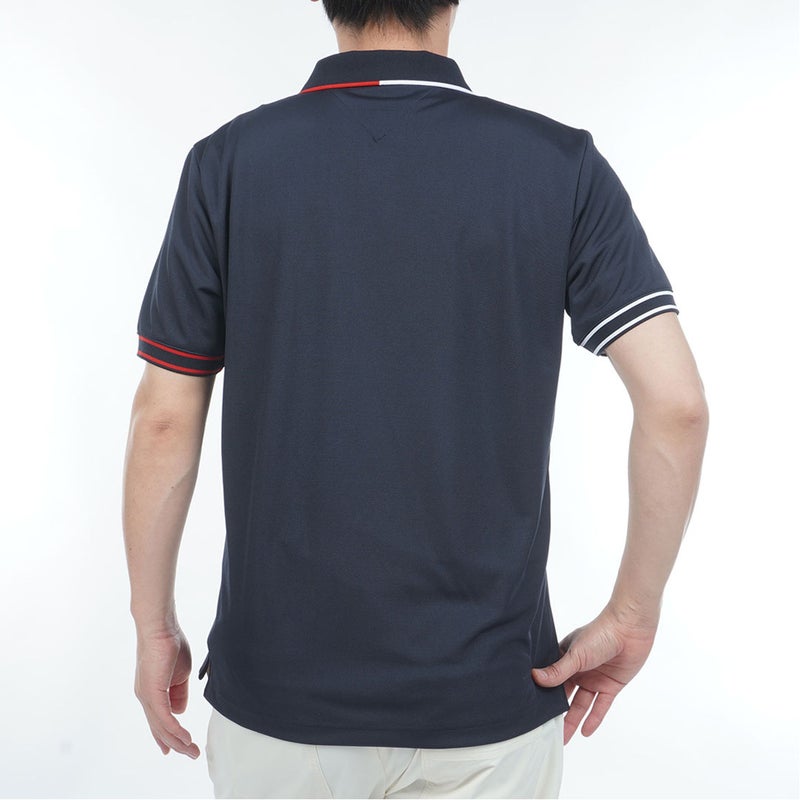 トミー ヒルフィガー ゴルフ TOMMY HILFIGER GOLF メンズ フロントロゴ 半袖ポロシャツ THMA617 ネイビー