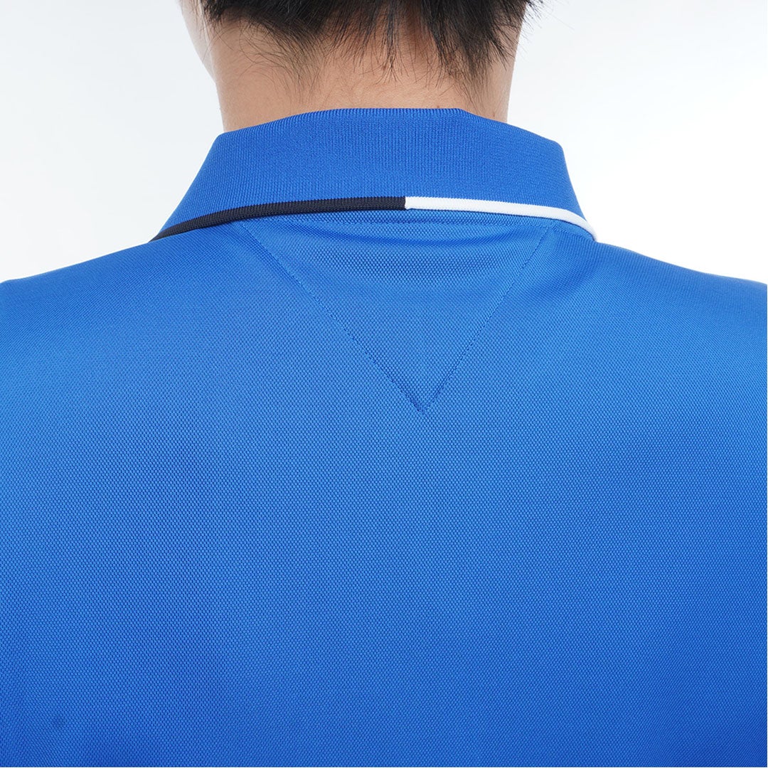 トミー ヒルフィガー ゴルフ TOMMY HILFIGER GOLF メンズ フロントロゴ 半袖ポロシャツ THMA617 ブルー