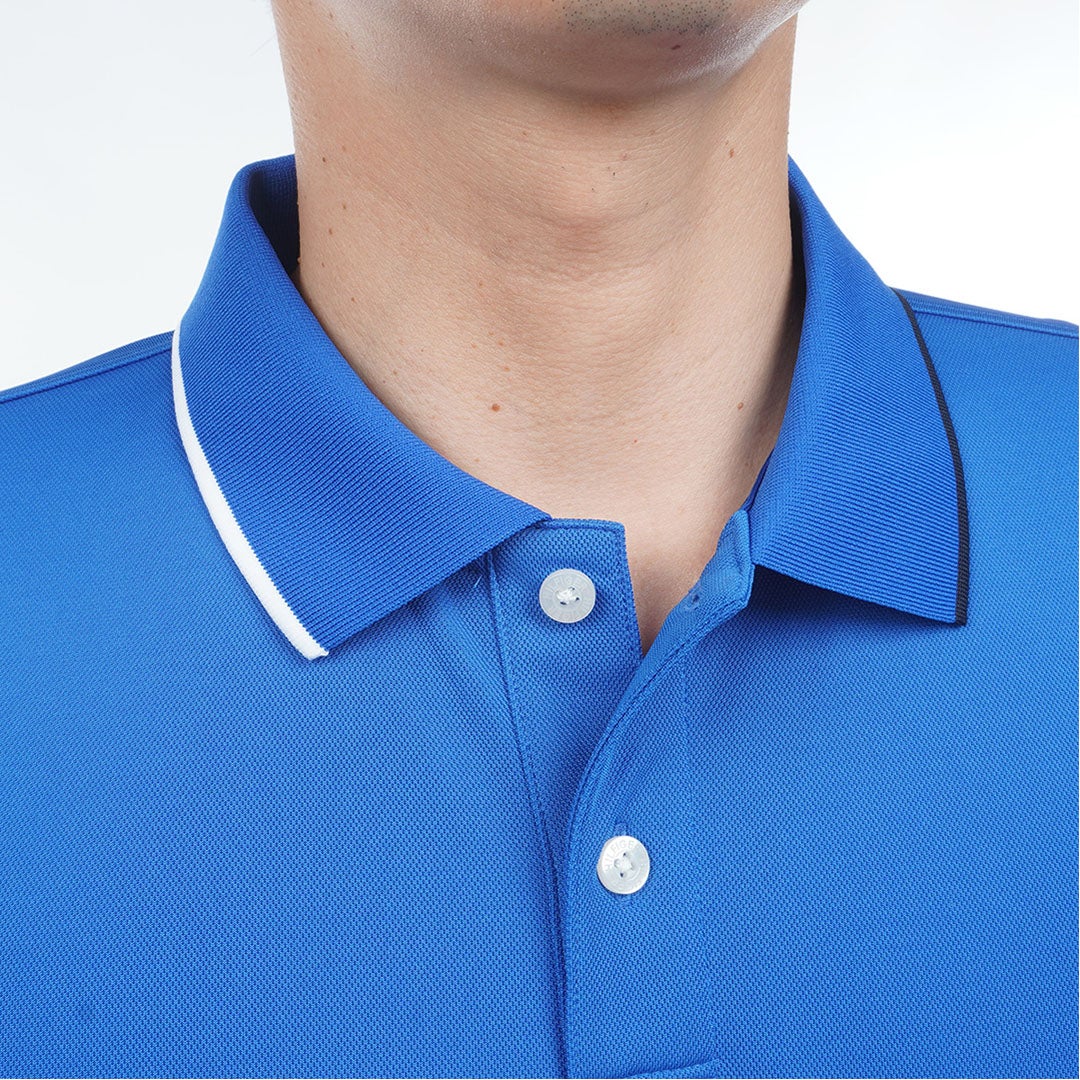 トミー ヒルフィガー ゴルフ TOMMY HILFIGER GOLF メンズ フロントロゴ 半袖ポロシャツ THMA617 ブルー