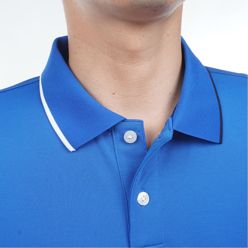 トミー ヒルフィガー ゴルフ TOMMY HILFIGER GOLF メンズ フロントロゴ 半袖ポロシャツ THMA617 ブルー