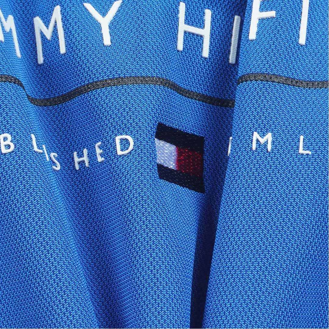 トミー ヒルフィガー ゴルフ TOMMY HILFIGER GOLF メンズ フロントロゴ 半袖ポロシャツ THMA617 ブルー