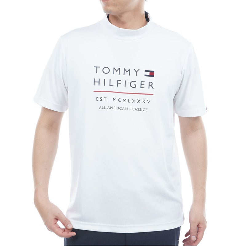 トミー ヒルフィガー ゴルフ TOMMY HILFIGER GOLF メンズ フロントロゴ 半袖モックシャツ THMA618 ホワイト