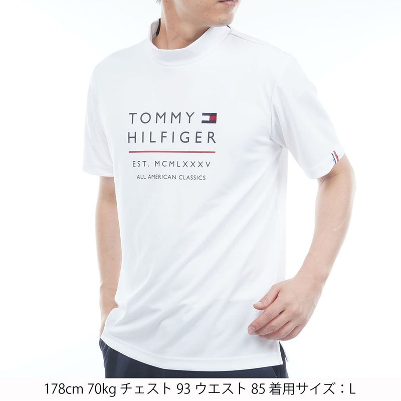 トミー ヒルフィガー ゴルフ TOMMY HILFIGER GOLF メンズ フロントロゴ 半袖モックシャツ THMA618 ホワイト