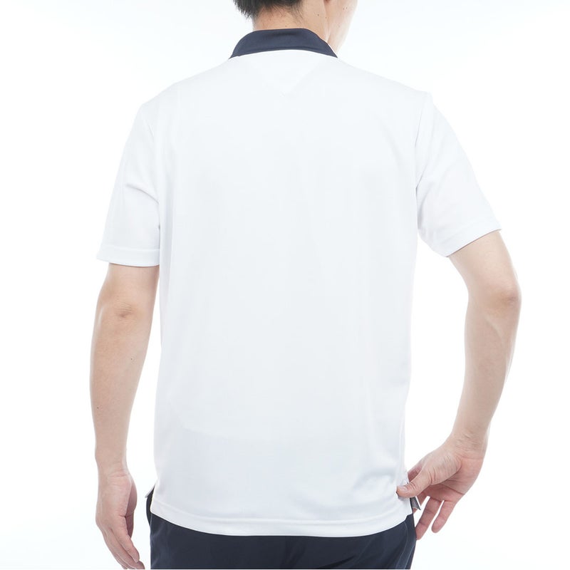 トミー ヒルフィガー ゴルフ TOMMY HILFIGER GOLF メンズ フロントロゴ 半袖モックシャツ THMA618 ホワイト