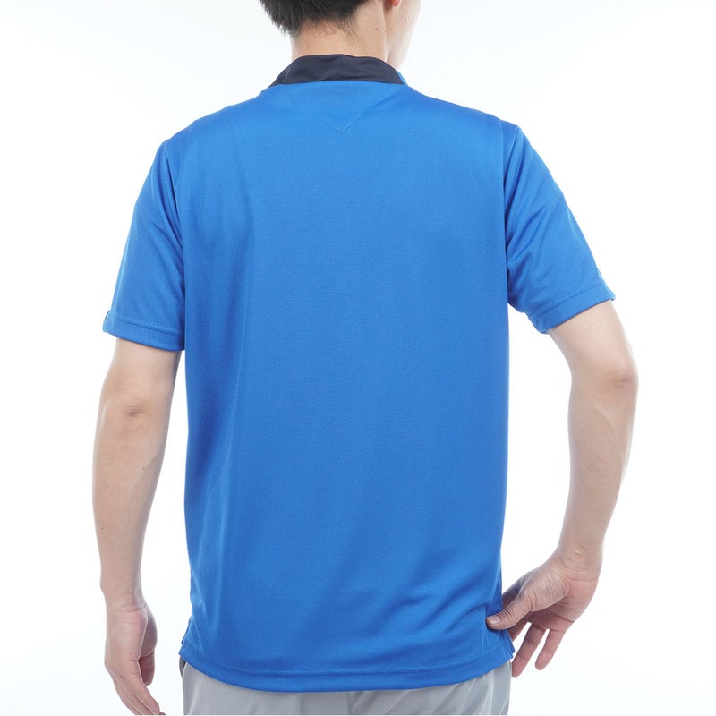 トミー ヒルフィガー ゴルフ TOMMY HILFIGER GOLF メンズ フロントロゴ 半袖モックシャツ THMA618 ブルー