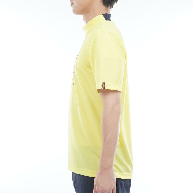トミー ヒルフィガー ゴルフ TOMMY HILFIGER GOLF メンズ フロントロゴ 半袖モックシャツ THMA618 イエロー