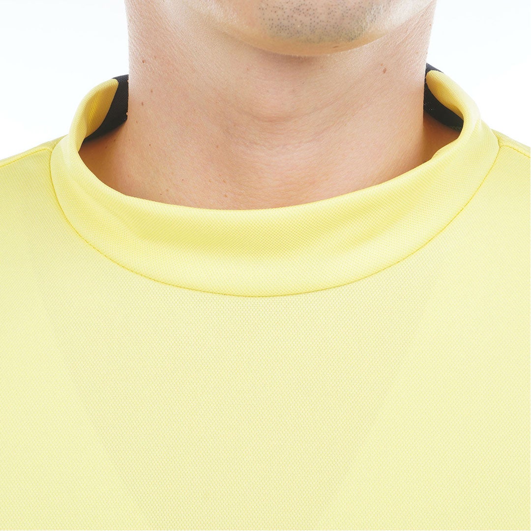 トミー ヒルフィガー ゴルフ TOMMY HILFIGER GOLF メンズ フロントロゴ 半袖モックシャツ THMA618 イエロー