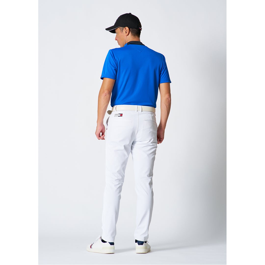 トミー ヒルフィガー ゴルフ TOMMY HILFIGER GOLF メンズ フロントロゴ 半袖モックシャツ THMA618 ブルー