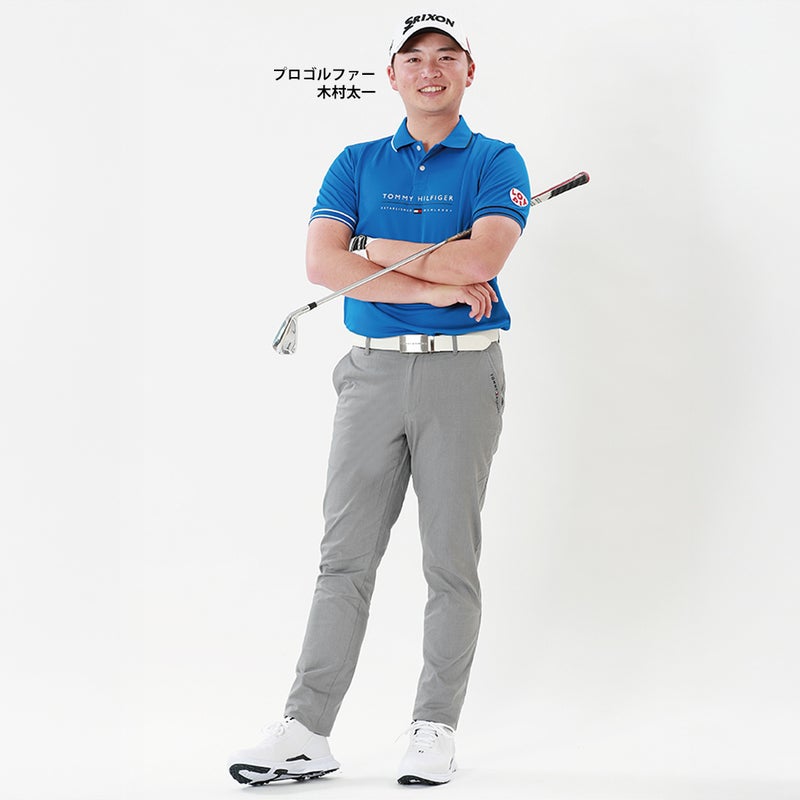 木村太一プロ着用 TommyHilfigerGolf トミー ヒルフィガー メンズ ゴルフウェア パンツ THMA619 グレー