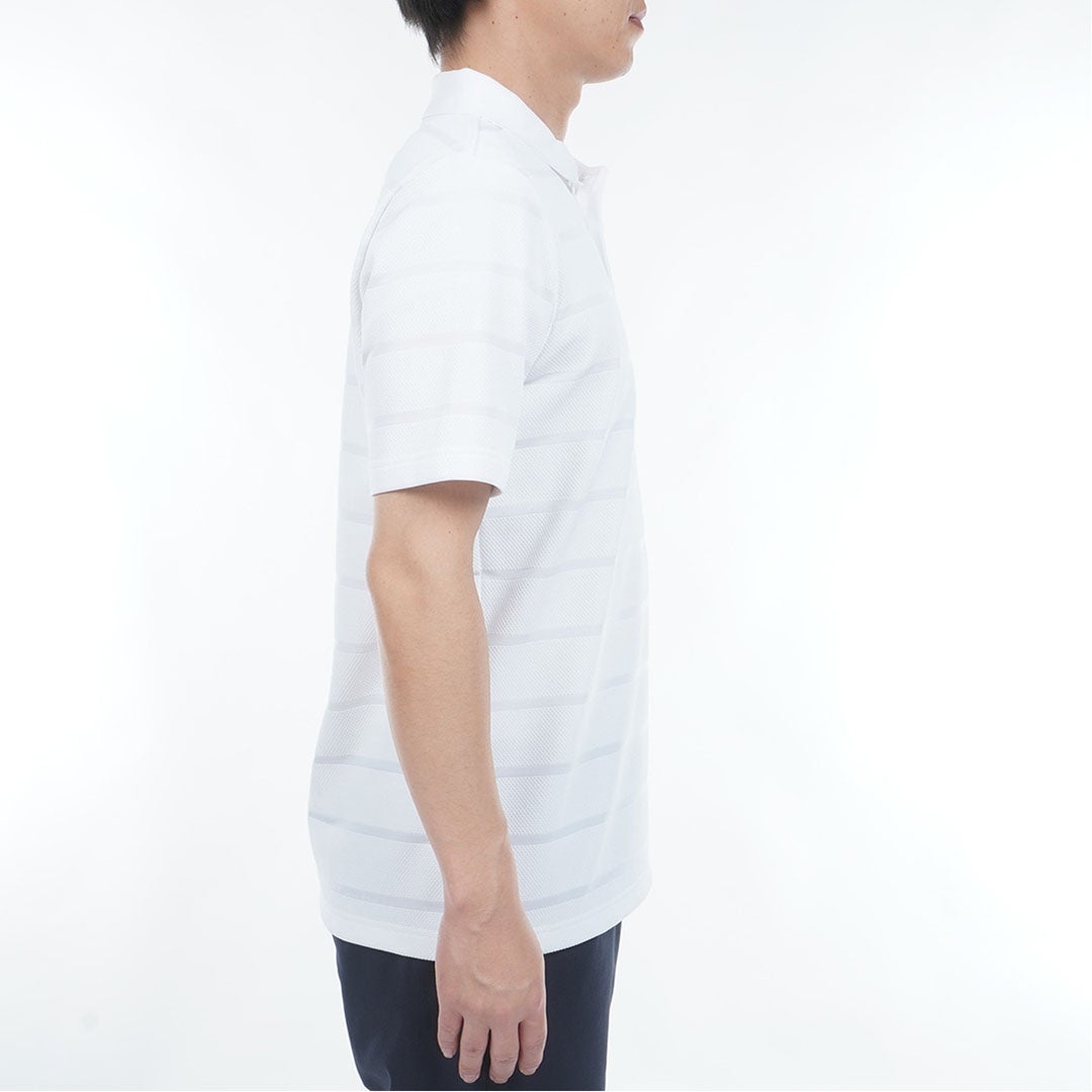 トミー ヒルフィガー ゴルフ TOMMY HILFIGER GOLF メンズ メッシュボーダー 半袖ポロシャツ THMA621 ホワイト