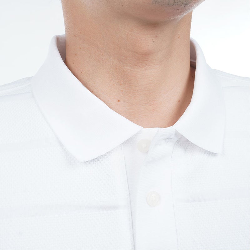 トミー ヒルフィガー ゴルフ TOMMY HILFIGER GOLF メンズ メッシュボーダー 半袖ポロシャツ THMA621 ホワイト