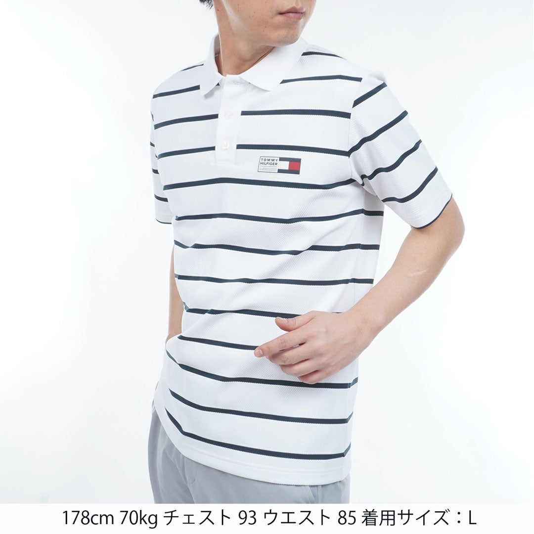 トミー ヒルフィガー ゴルフ TOMMY HILFIGER GOLF メンズ メッシュボーダー 半袖ポロシャツ THMA621 マルチ