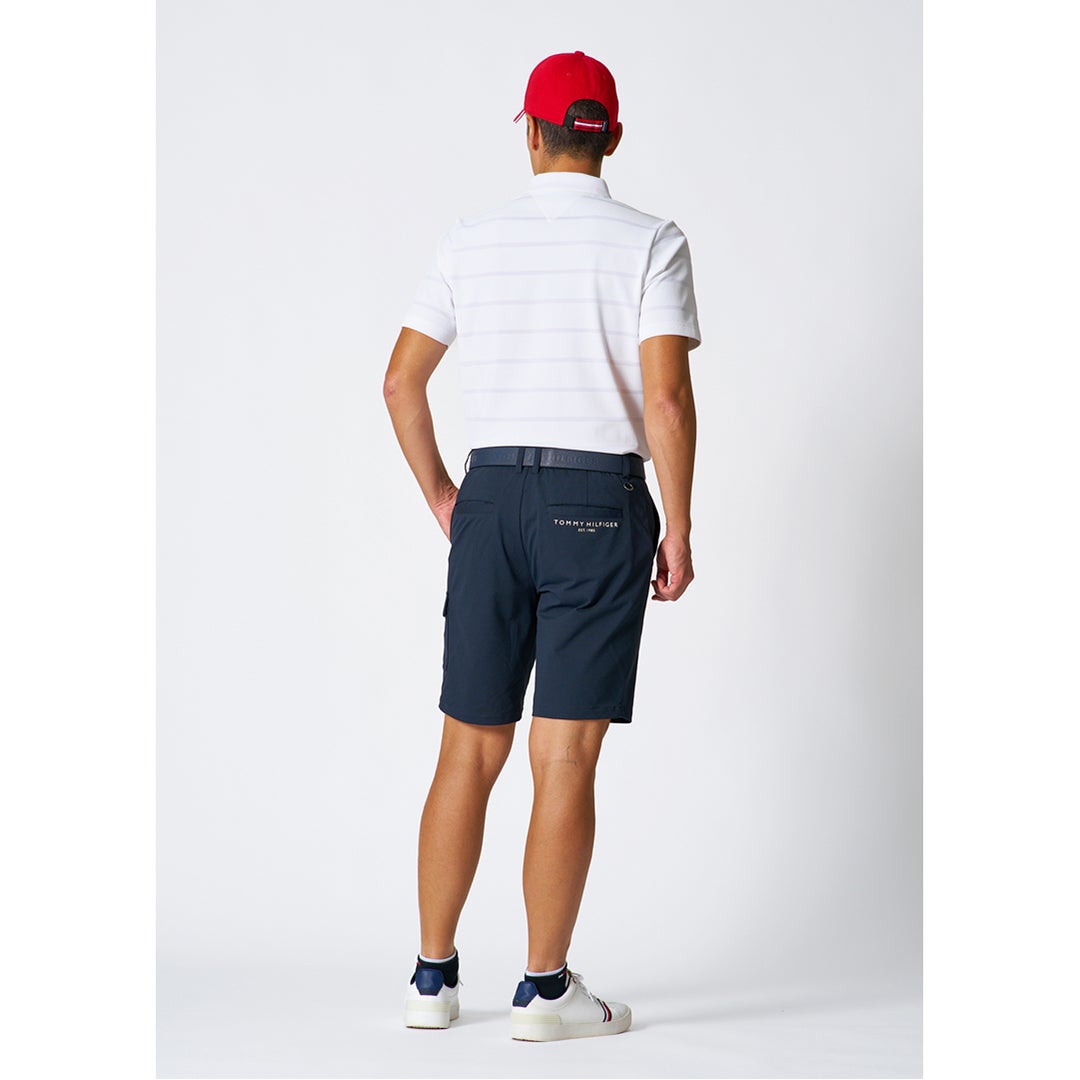 トミー ヒルフィガー ゴルフ TOMMY HILFIGER GOLF メンズ メッシュボーダー 半袖ポロシャツ THMA621 ホワイト