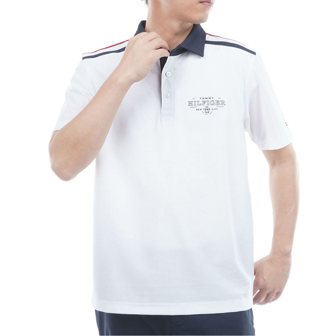 トミー ヒルフィガー ゴルフ TOMMY HILFIGER GOLF メンズ クラシック 半袖台衿シャツ THMA622 ホワイト