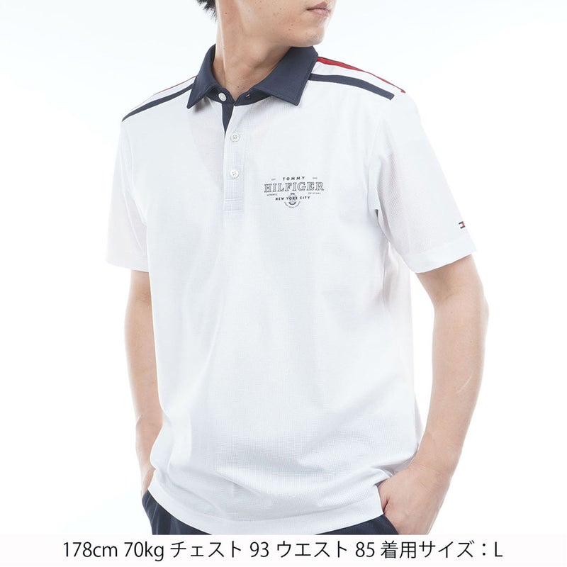 トミー ヒルフィガー ゴルフ TOMMY HILFIGER GOLF メンズ クラシック 半袖台衿シャツ THMA622 ホワイト