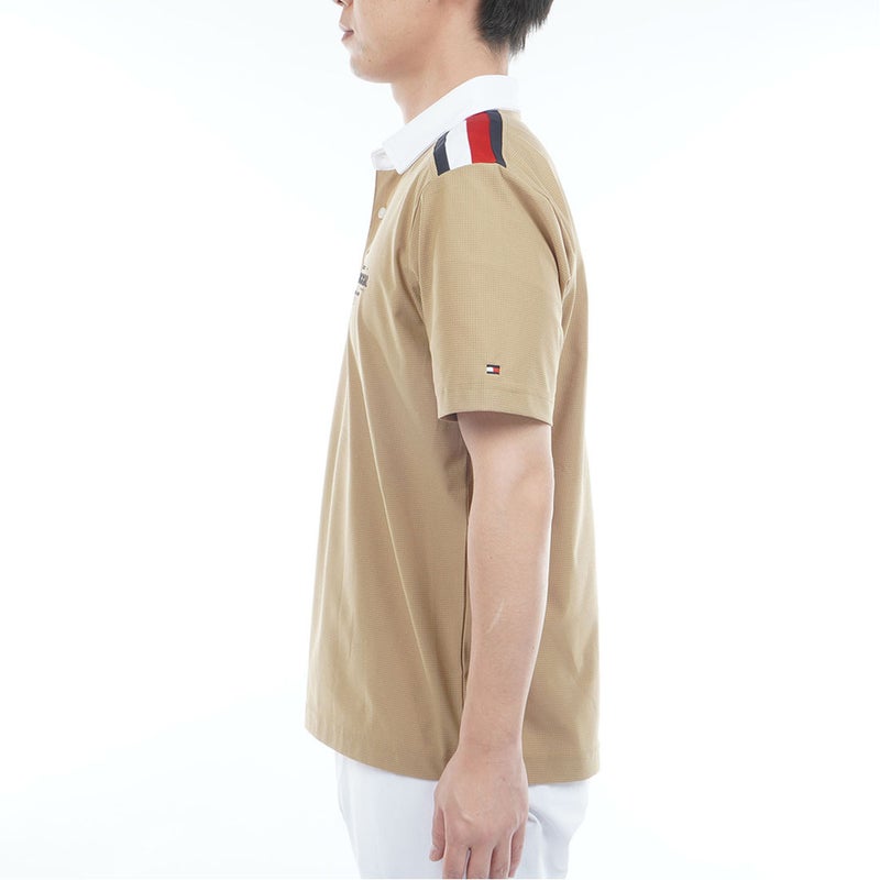 トミー ヒルフィガー ゴルフ TOMMY HILFIGER GOLF メンズ クラシック 半袖台衿シャツ THMA622 キャメル