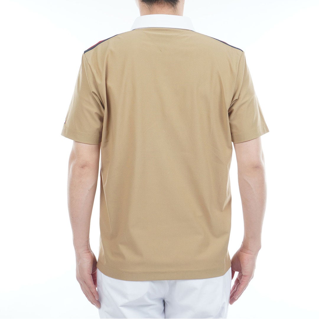 トミー ヒルフィガー ゴルフ TOMMY HILFIGER GOLF メンズ クラシック 半袖台衿シャツ THMA622 キャメル