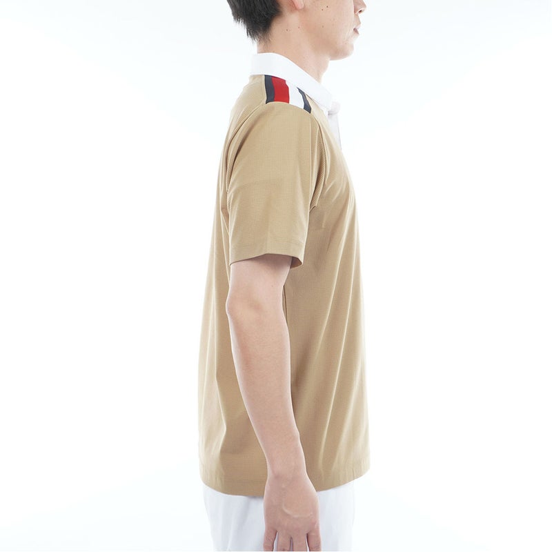 トミー ヒルフィガー ゴルフ TOMMY HILFIGER GOLF メンズ クラシック 半袖台衿シャツ THMA622 キャメル