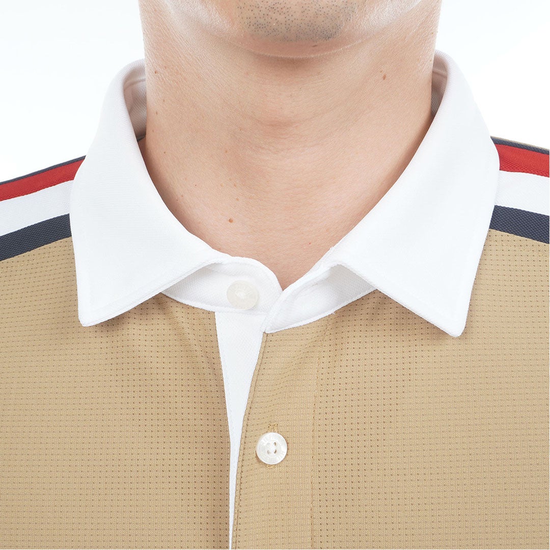 トミー ヒルフィガー ゴルフ TOMMY HILFIGER GOLF メンズ クラシック 半袖台衿シャツ THMA622 キャメル