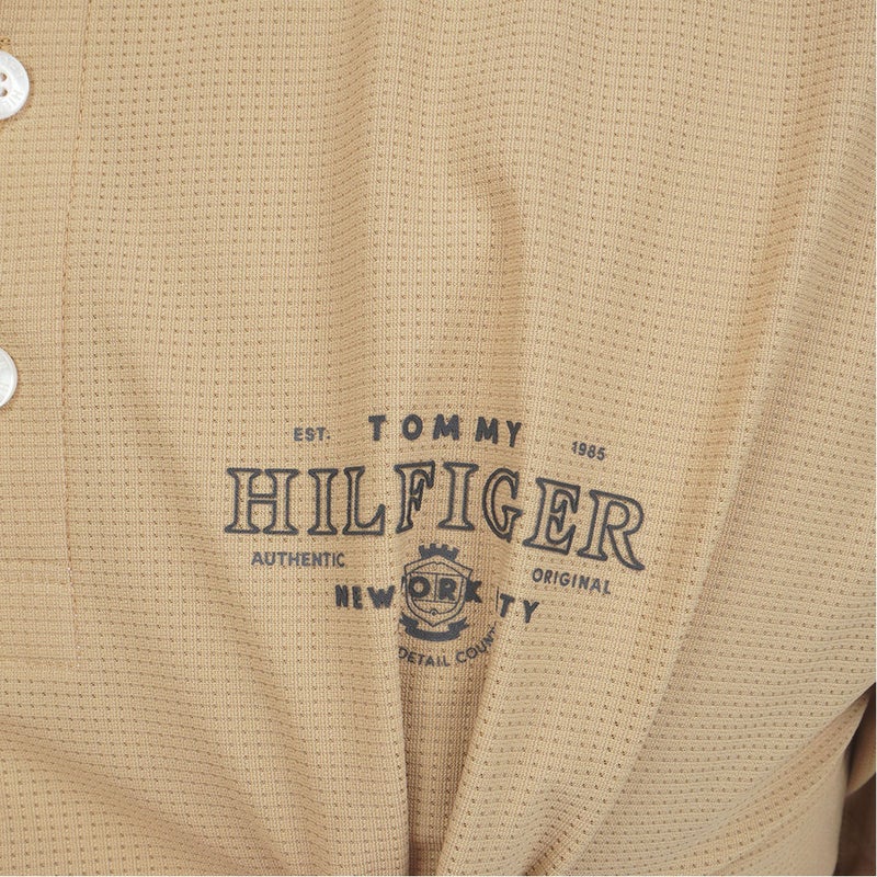 トミー ヒルフィガー ゴルフ TOMMY HILFIGER GOLF メンズ クラシック 半袖台衿シャツ THMA622 キャメル