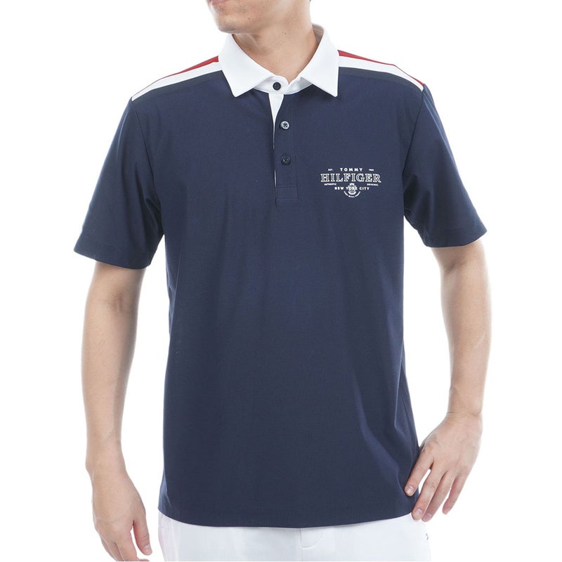 トミー ヒルフィガー ゴルフ TOMMY HILFIGER GOLF メンズ クラシック 半袖台衿シャツ THMA622 ネイビー