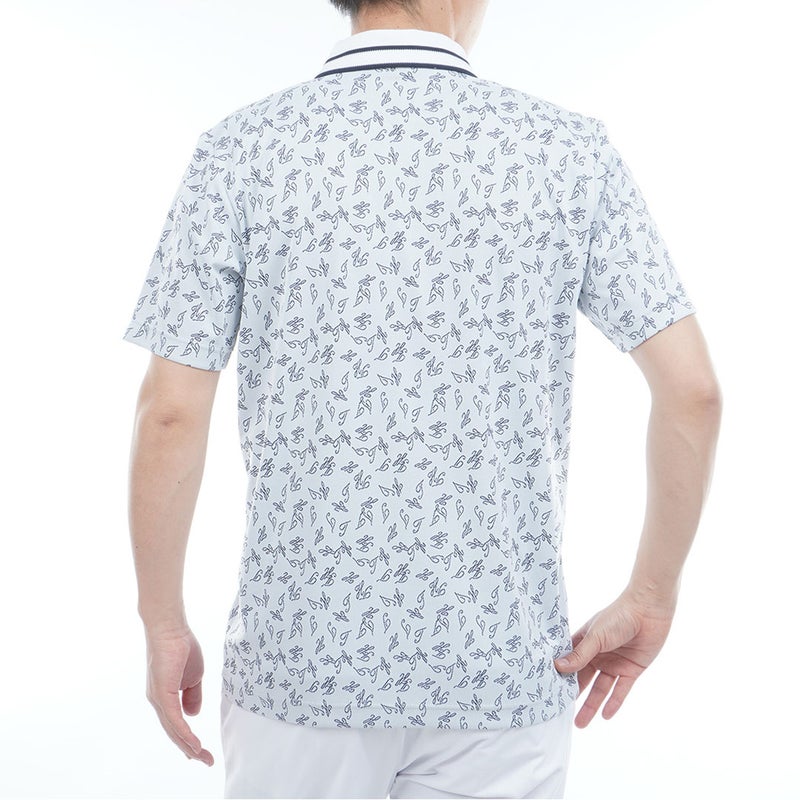 トミー ヒルフィガー ゴルフ TOMMY HILFIGER GOLF メンズ 筆記体ロゴジャガード 半袖ポロシャツ THMA623 ホワイト