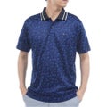 トミー ヒルフィガー ゴルフ TOMMY HILFIGER GOLF メンズ 筆記体ロゴジャガード 半袖ポロシャツ THMA623 ネイビー
