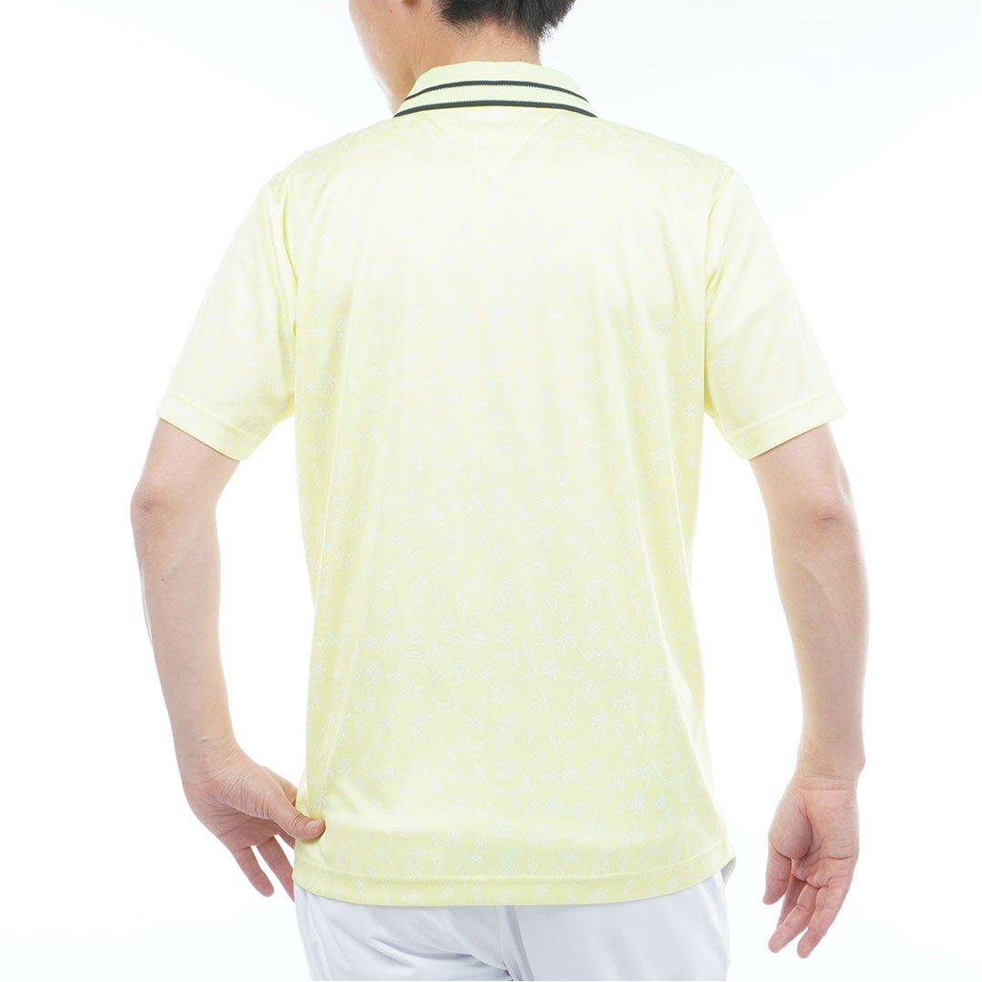 トミー ヒルフィガー ゴルフ TOMMY HILFIGER GOLF メンズ 筆記体ロゴジャガード 半袖ポロシャツ THMA623 ライムグリーン