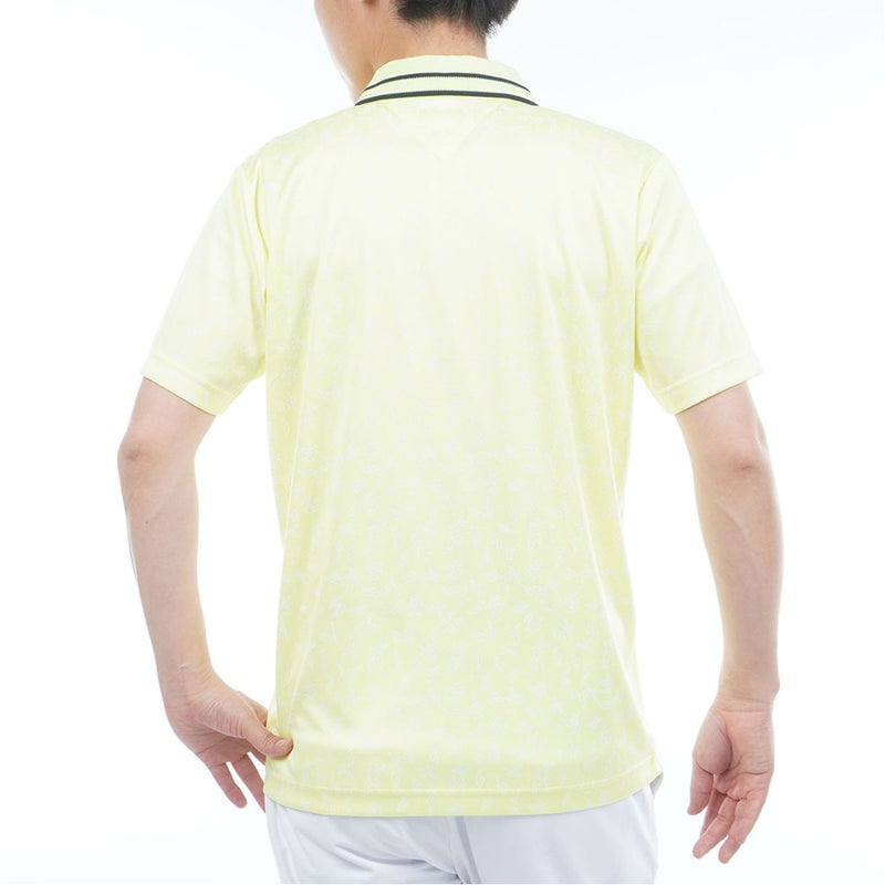 トミー ヒルフィガー ゴルフ TOMMY HILFIGER GOLF メンズ 筆記体ロゴジャガード 半袖ポロシャツ THMA623 ライムグリーン