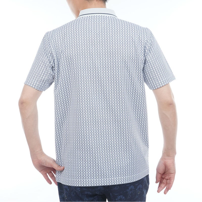 トミー ヒルフィガー ゴルフ TOMMY HILFIGER GOLF メンズ 小紋柄プリント 半袖ポロシャツ THMA626 ライトグレー